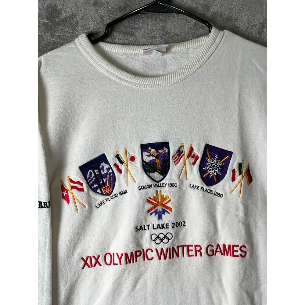 Vintage Y2K Salt Lake 2002 XIX Olympic Winter Games Embroidered Crewneck XL